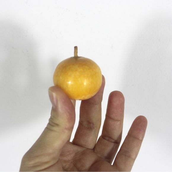 Vintage Summer Fruit Carved from Stone Apple Mango Plum, Set of Three - Picture 10 of 10